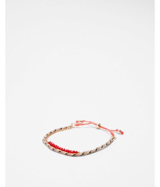 Express Womens Double Row Faceted Pull-cord Bracelet