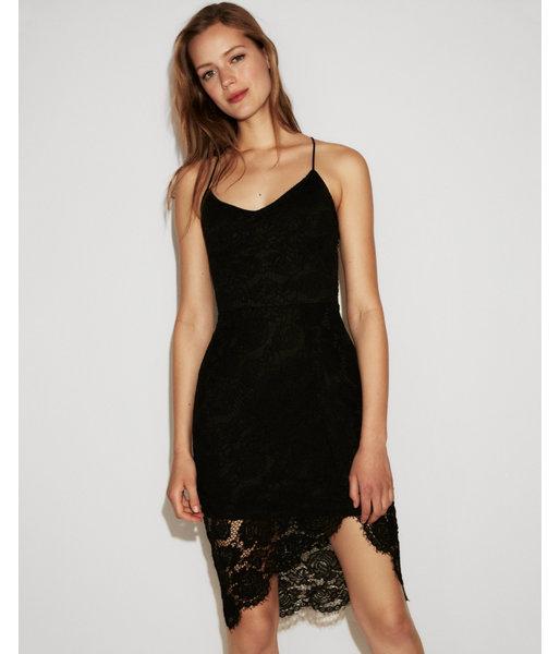 Express Womens Lace Asymmetrical  Dress