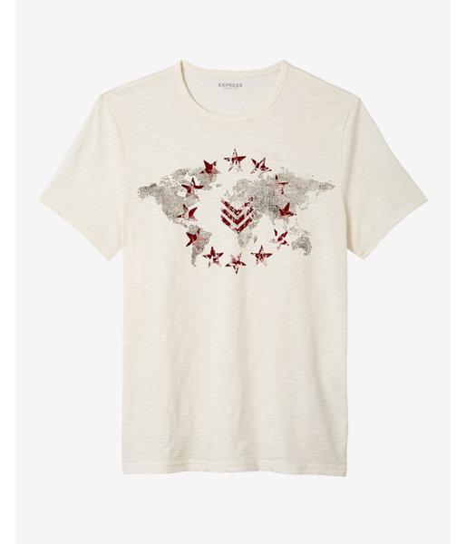 Express World Stars Crew Neck Graphic Tee
