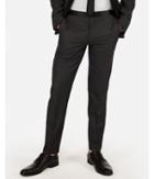 Express Mens Slim Charcoal Dobby Wool-blend Tuxedo Pant