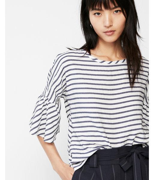 Express Womens Blue Stripe Tie Back Top
