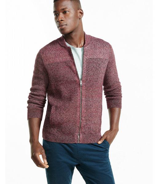 Express Mens Baseball Full Zip Cardigan