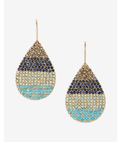Express Pave Ombre Teardrop Earrings