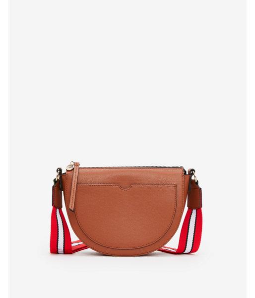 Express Womens Striped Strap Half Moon Crossbody Bag