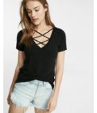 Express Womens Strappy Front V-neck Tee