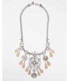 Express Womens Encrusted Filigree Statement Necklace