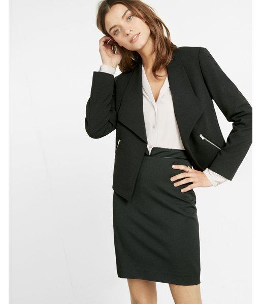 Express Womens Shawl Collar Crepe Flyaway Open Front Jacket