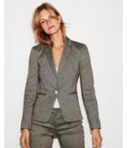 Express Womens Black And White Twill One Button Blazer