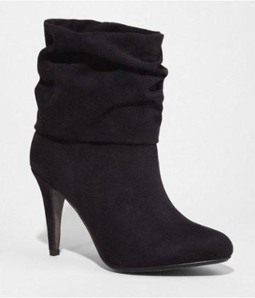 Womens Slouchy Heeled Bootie Black 7