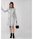 Express Womens Striped Tie Front City Shirt Dress By Express