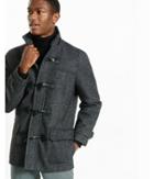Express Mens Wool Blend Tweed Toggle Coat
