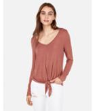 Express Womens Express One Eleven V-neck Tie Front Easy Tee