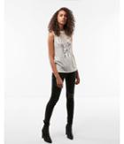 Express Womens Love More Lace Inset Graphic Tank