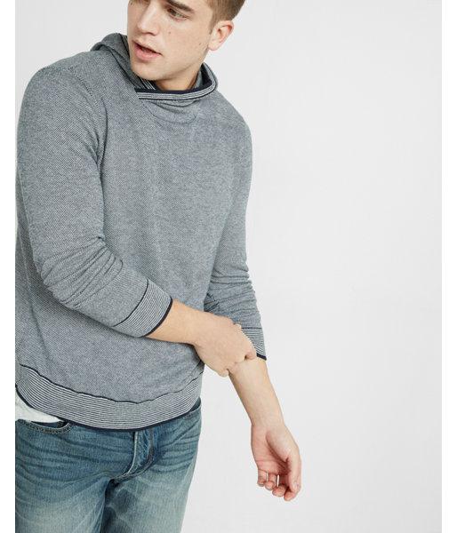 Express Mens Textured Hooded Pullover