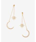 Express Womens Star And Moon Drop Earrings