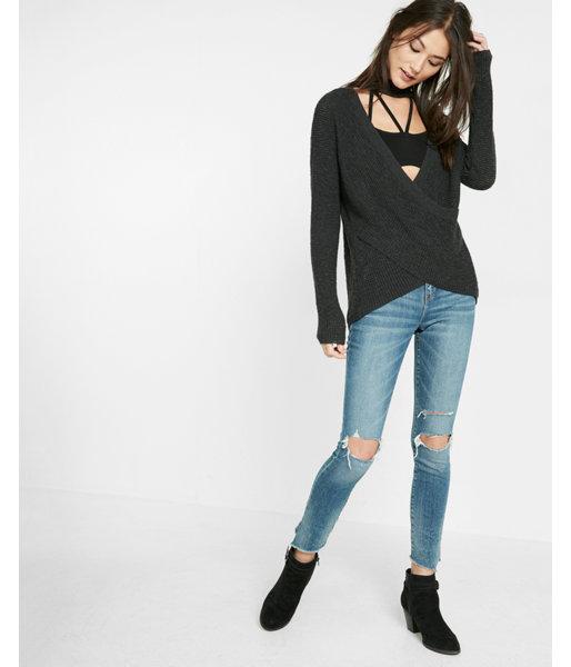 Express Womens Cross Front Choker