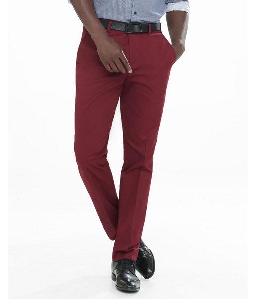 Express Slim Photographer Stretch Cotton Red Dress Pant