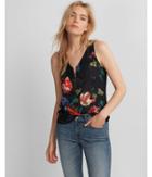 Express Womens Floral Zip Front Tank