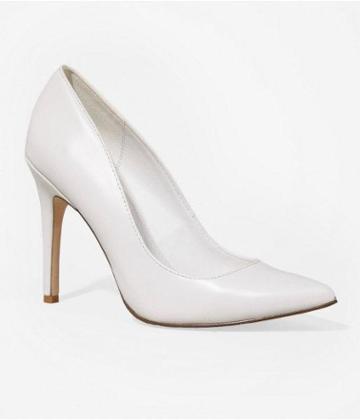 Express Womens Classic Pointed Toe Runway Pump White
