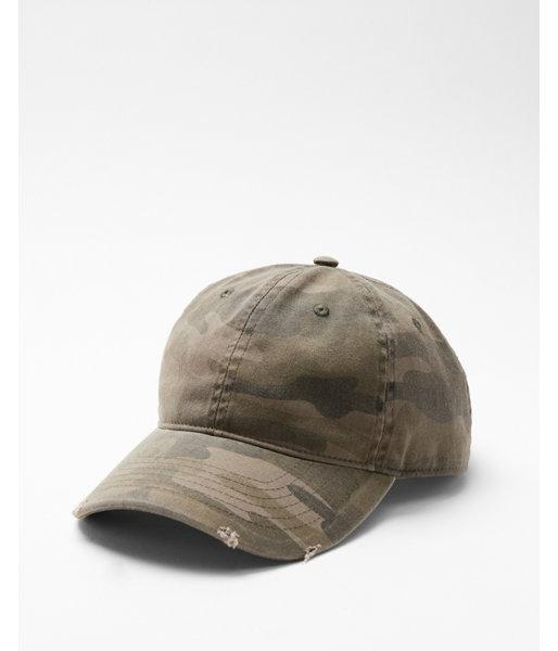 Express Womens Camo Washed Baseball Hat