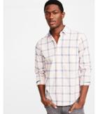 Express Mens Slim Plaid Button Collar
