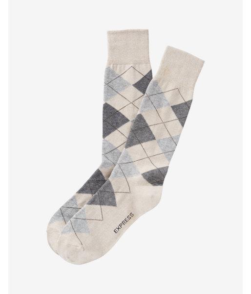 Express Mens Champagne Argyle Dress