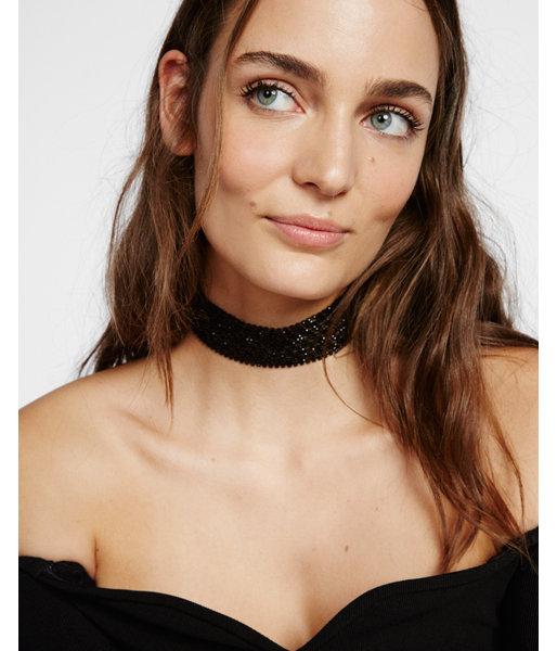 Express Womens Wide Stone Choker Necklace