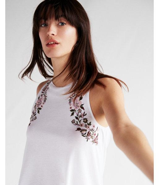 Express Womens Express One Eleven Floral Embroidered Tank