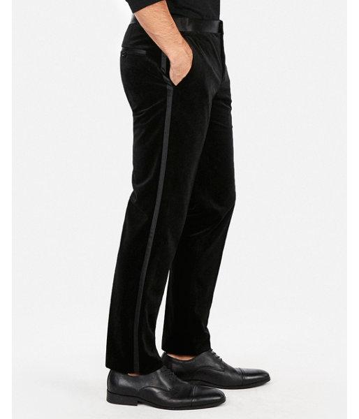Express Mens Slim Black Velvet Tuxedo Pant