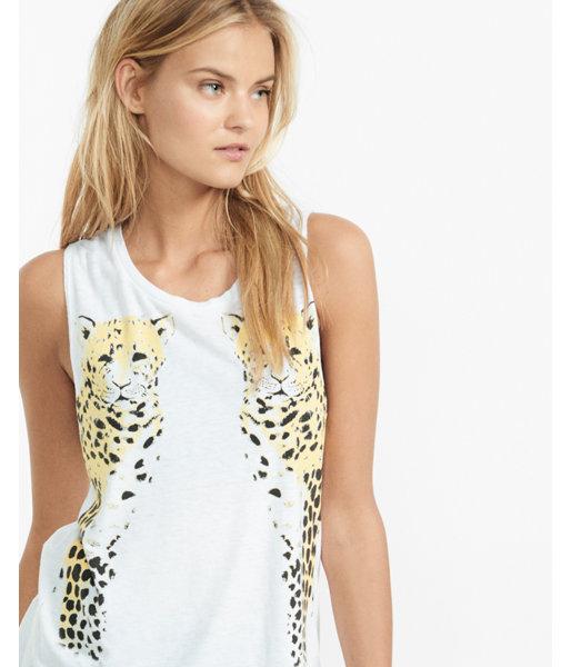 Express Womens Express One Eleven Double Cheetah Tank