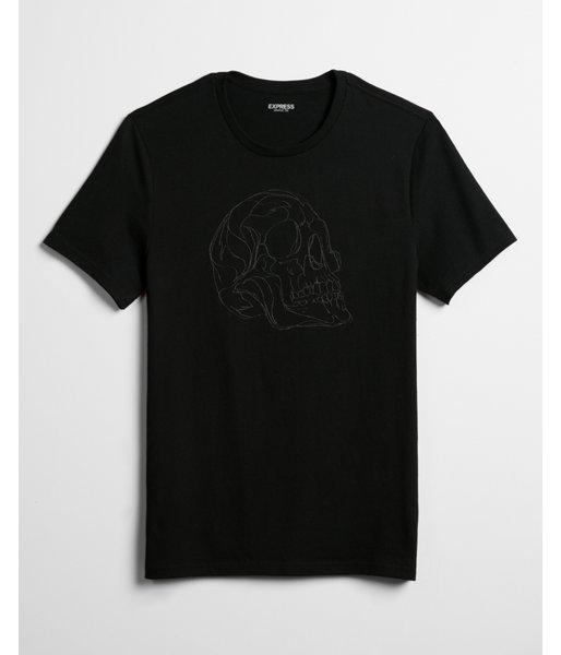 Express Mens Skull Sketch Graphic Tee