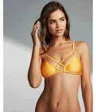 Express Womens Shimmer Mini Strap Triangle Bikini Top