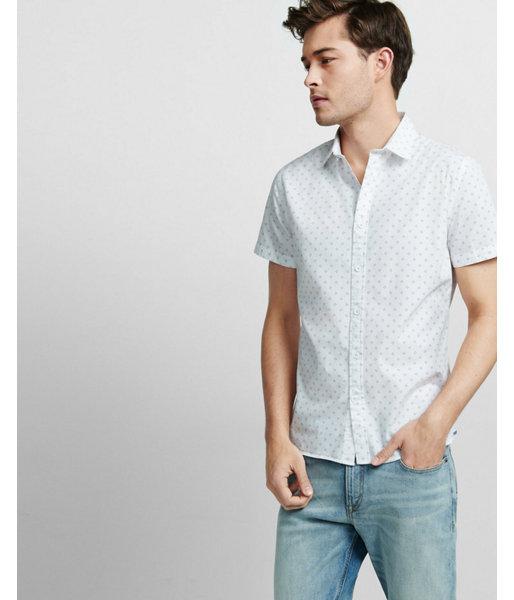 Express Mens Soft Wash Short Sleeve Micro Print