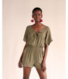 Express Womens Tie Front Romper