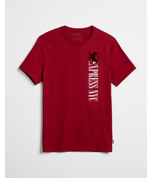 Express Mens Vertical Logo Crew Neck Graphic Tee