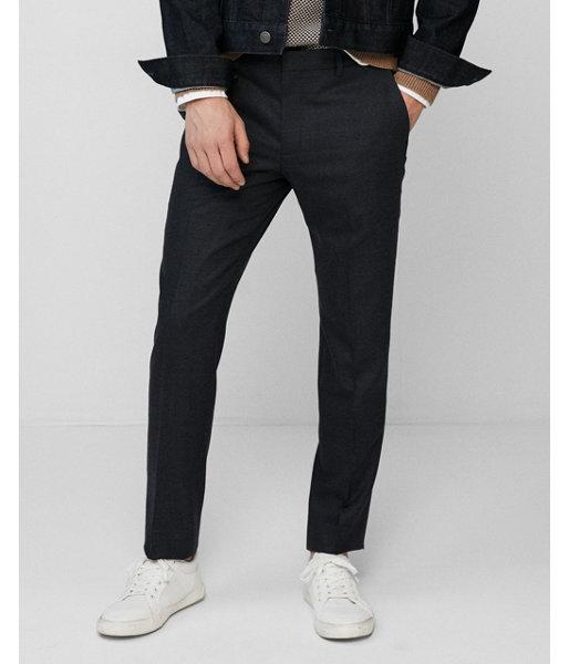 Express Mens Extra Slim Heathered Wool Flannel Dress Pant