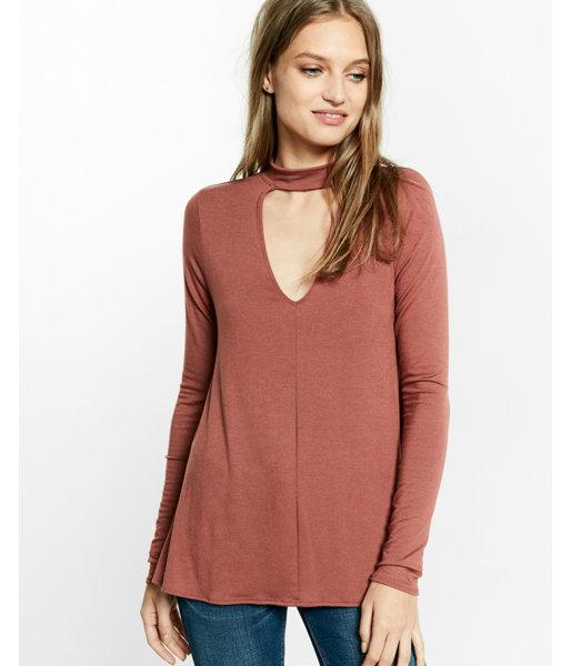 Express Womens Cut-out Trapeze Choker Long