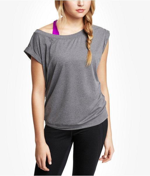 Express Womens Exp Core Short Sleeve Sweatshirt Gray X