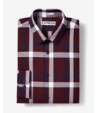 Express Mens Extra Slim Fit Plaid Long Sleeve Cotton Dress