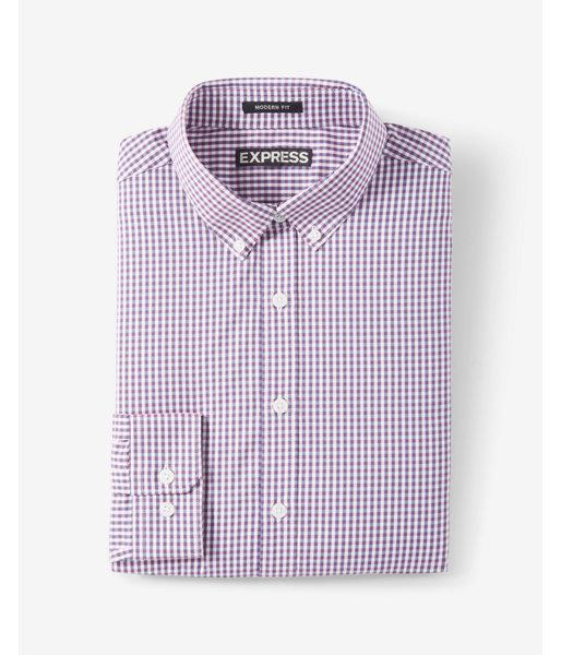 Express Modern Fit Small Plaid Performance Dress