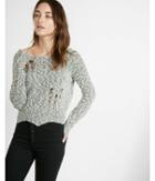 Express Distressed Jagged Hem Cropped