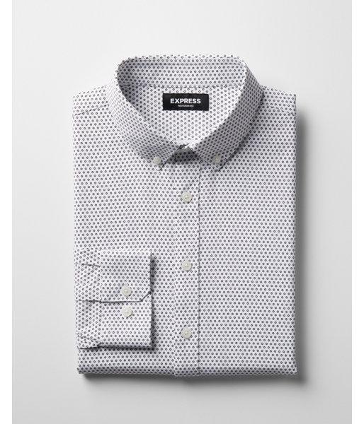 Express Mens Slim Small Dot Performance Dress