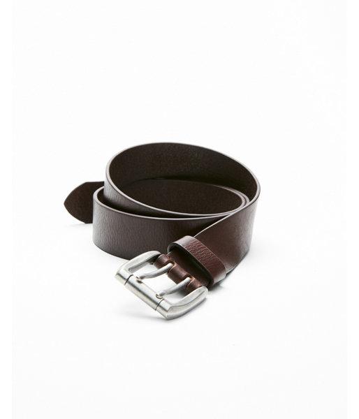 Express Mens Genuine Leather Double Prong Buckle Belt