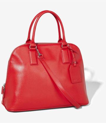 Express Womens Textured Bowler Bag Red