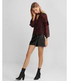 Express Womens Paisley Ruffle Choker Top