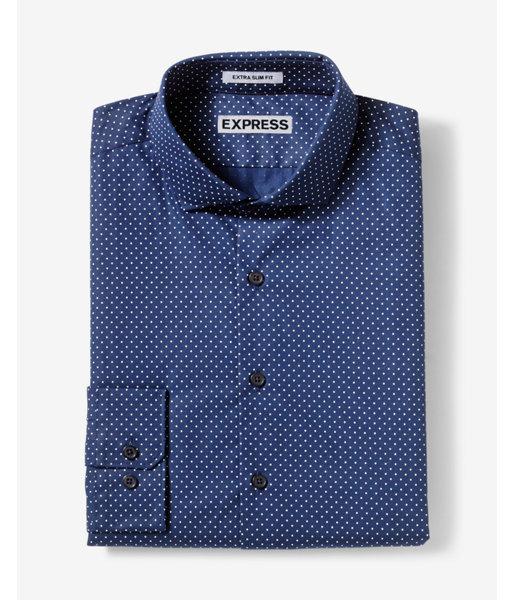 Express Mens Slim Fit Dot Print Dress