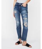 Express Womens Express Womens Mid Rise Distressed Stretch Skinny Ankle Jean