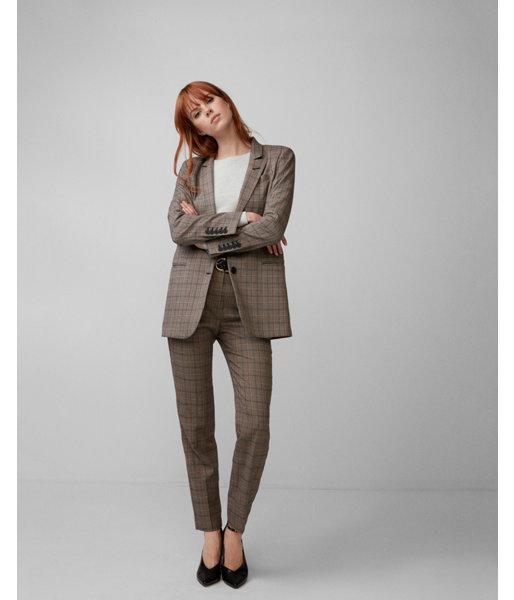 Express Womens Plaid Faux Double Breasted Jacket
