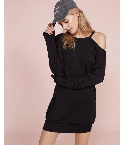 Express One Eleven Cut-out Sweatshirt Dress