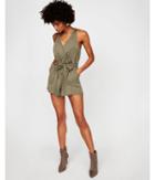 Express Womens Silky Soft Twill Utility Romper
